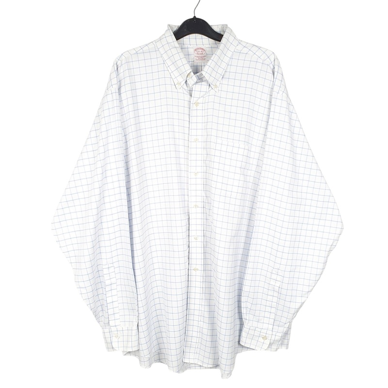 Brooks Brothers Long Sleeve Regular Fit Check Cotton Shirt Mens XXL