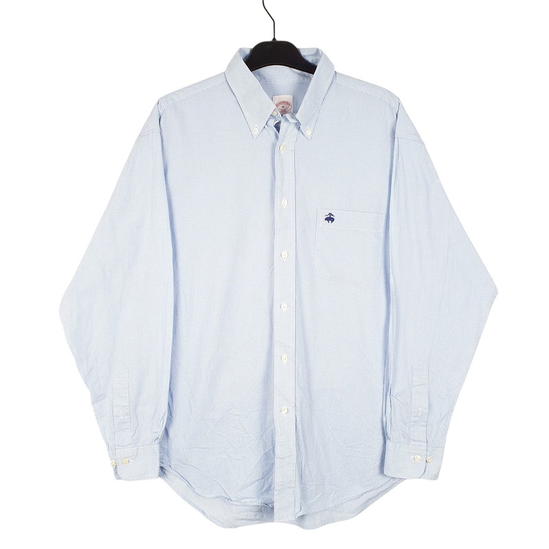 Brooks Brothers Long Sleeve Regular Fit Gingham Cotton Shirt Mens M