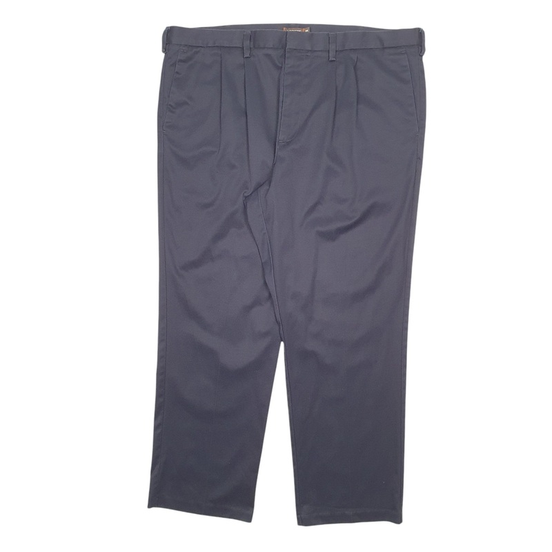 Mens Dockers Double Pleated Navy Chino Cotton Blend  Trousers Mens W44 L32