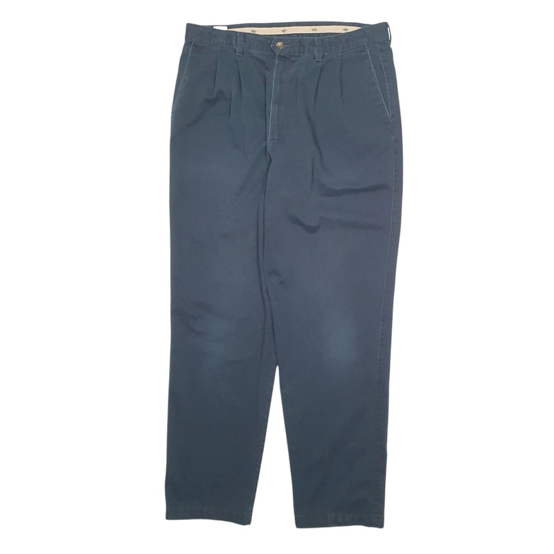 Mens Dockers Double Pleated Navy Chino Cotton  Trousers Mens W38 L34