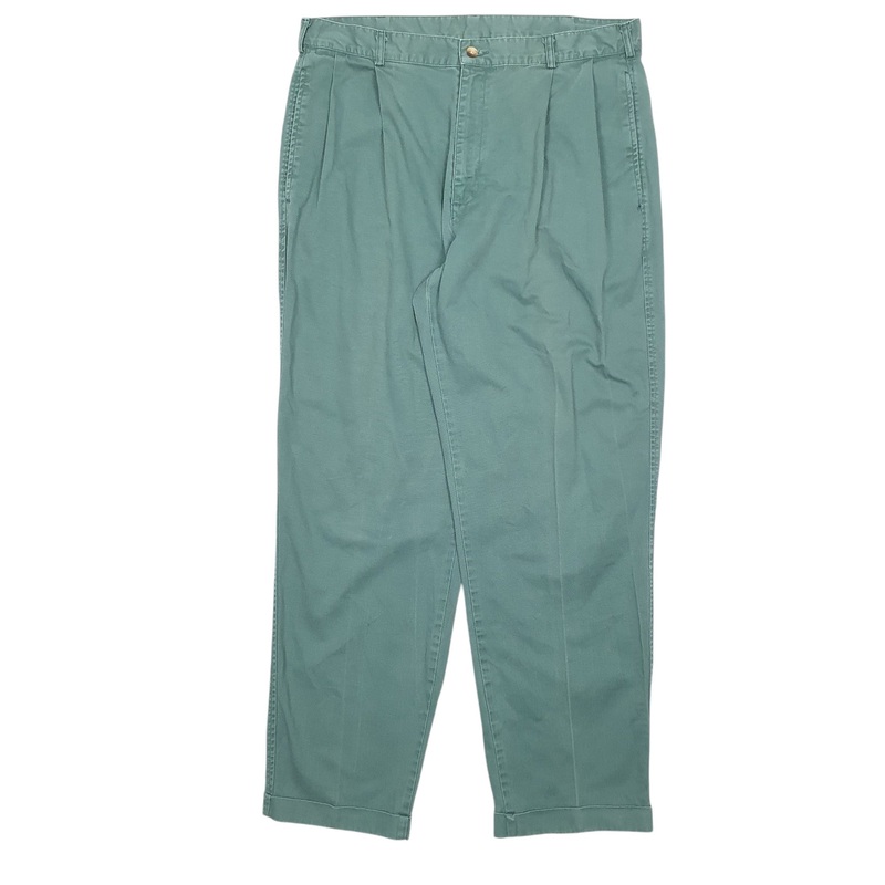 Mens Lands End Green Chino Cotton  Trousers Mens W36 L32