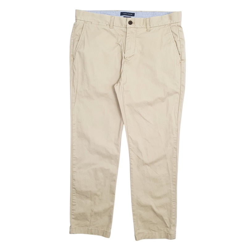 Mens Tommy Hilfiger Beige Chino Cotton  Trousers Mens W34 L29