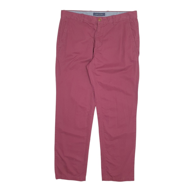 Mens Tommy Hilfiger Burgundy Chino Cotton  Trousers Mens W32 L30