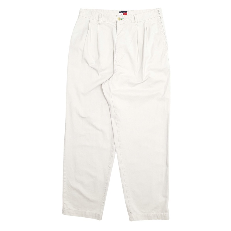 Mens Tommy Hilfiger Cream Chino Cotton  Trousers Mens W32 L30