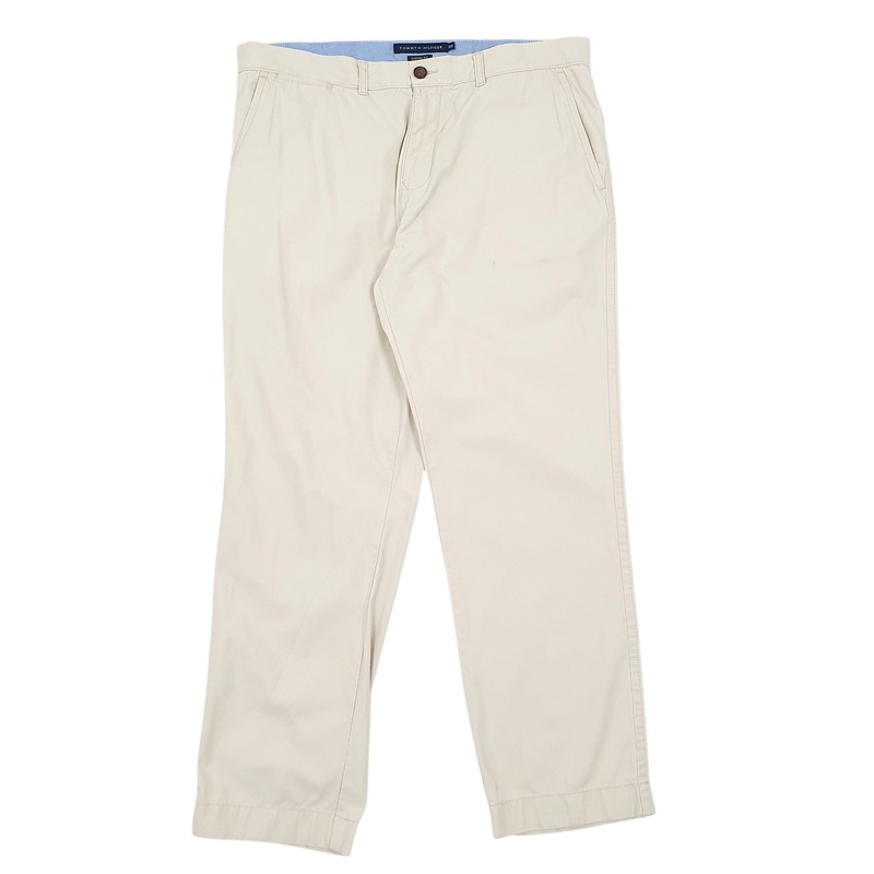 Mens Tommy Hilfiger Cream Chino Cotton  Trousers Mens W36 L30