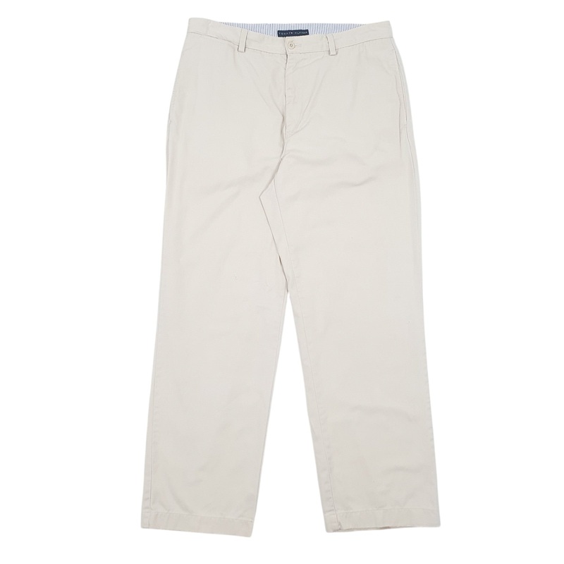 Mens Tommy Hilfiger Cream Chino Cotton  Trousers Mens W36 L32