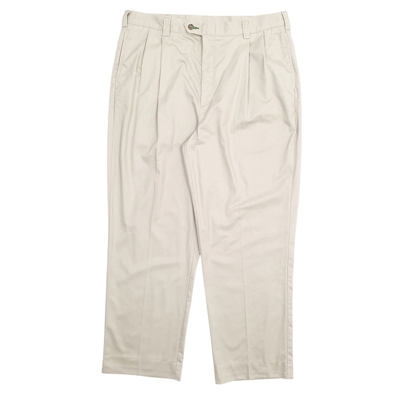 Mens Tommy Hilfiger Double Pleated Cream Chino Cotton  Trousers Mens W36 L30