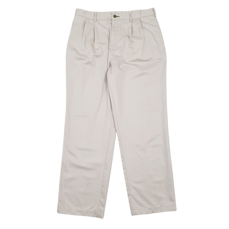 Mens Tommy Hilfiger Double Pleated Grey Chino Cotton  Trousers Mens W34 L30