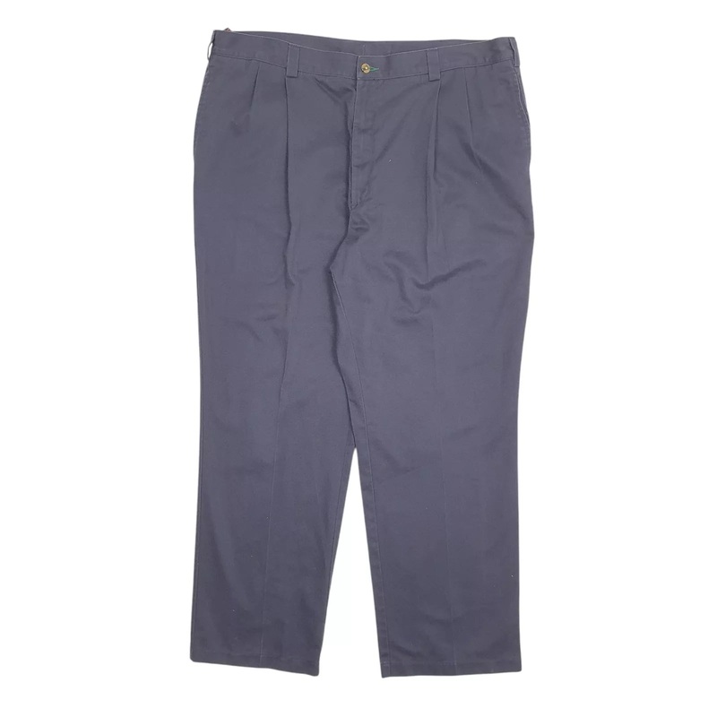 Mens Tommy Hilfiger Double Pleated Navy Chino Cotton Blend  Trousers Mens W42 L30