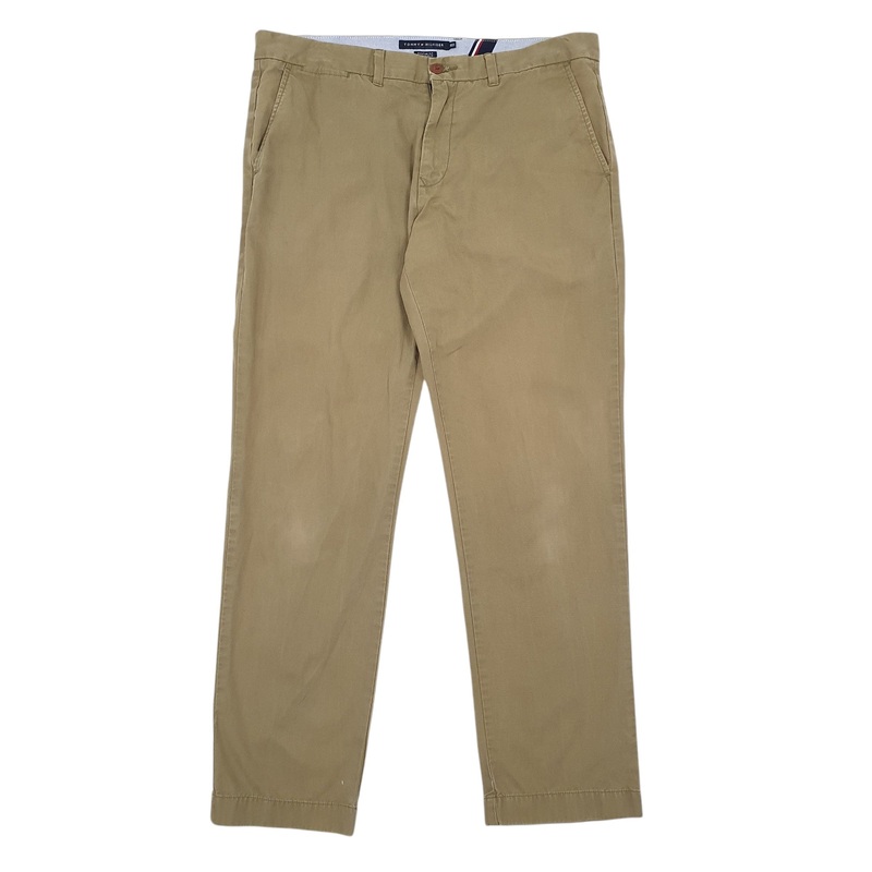 Mens Tommy Hilfiger Khaki Chino Cotton  Trousers Mens W36 L32