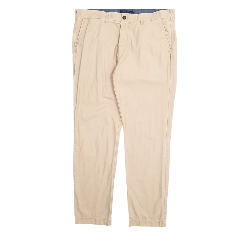 Mens Tommy Hilfiger Tailored Fit Beige Chino Cotton  Trousers Mens W38 L34