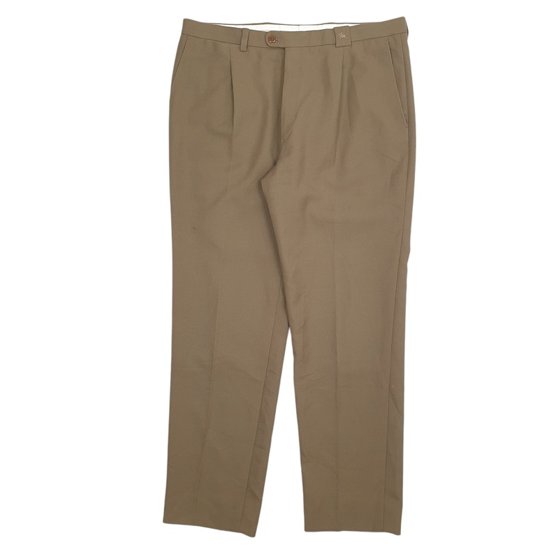 Mens Burberry Double Pleated Khaki Chino Cotton Blend  Trousers Mens W36 L30