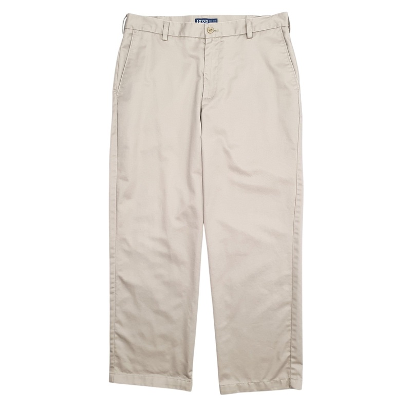 Mens Izod Beige Chino Cotton  Trousers Mens W34 L30