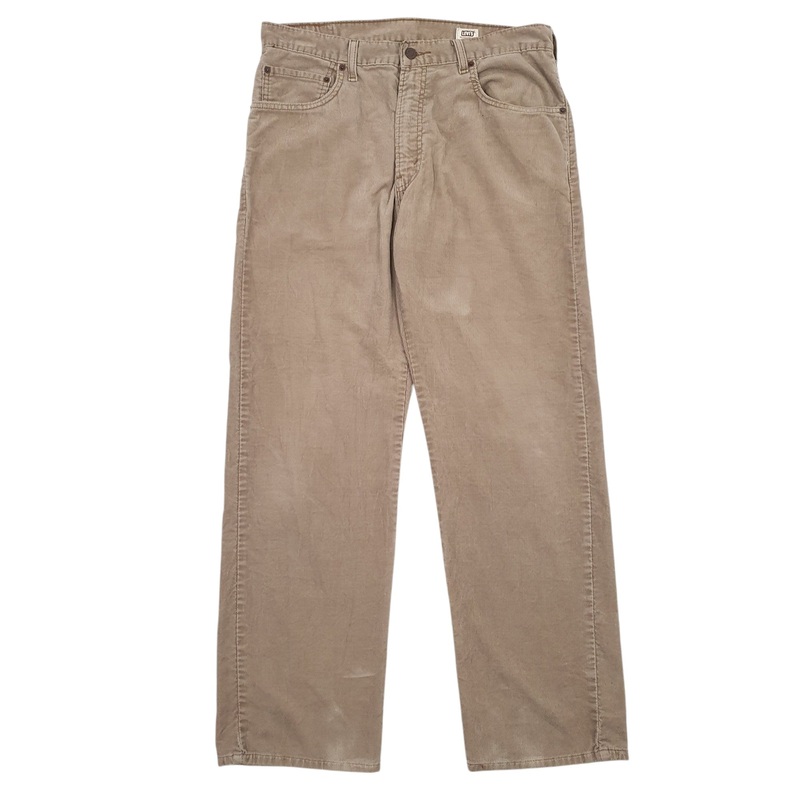 Mens Levis Relaxed Beige Corduroy Cotton Blend  Trousers Mens W34 L32