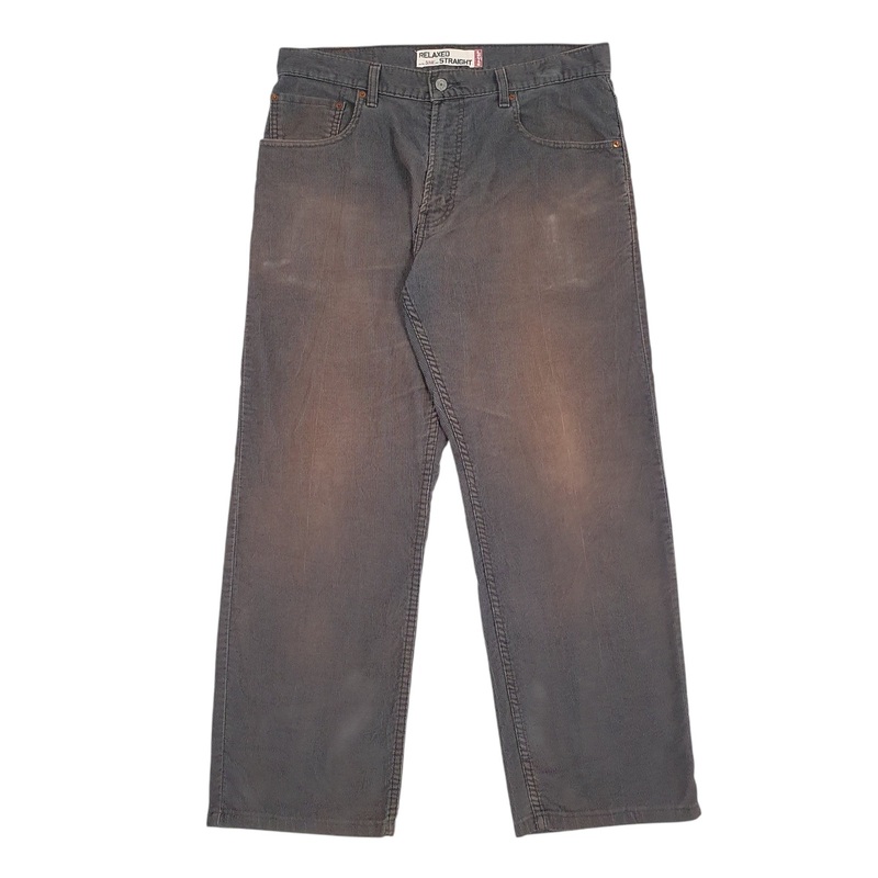 Mens Levis Relaxed Grey Corduroy Cotton  Trousers Mens W34 L31