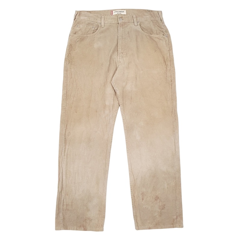 Mens Levis Straight Beige Corduroy Cotton  Trousers Mens W36 L34
