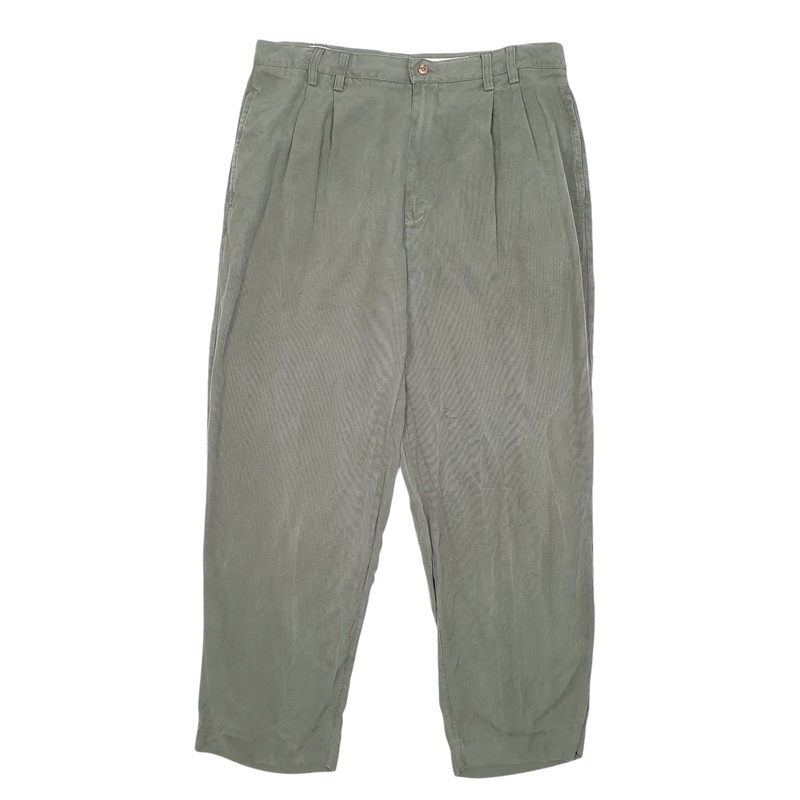 Mens Tommy Bahama Double Pleated Green Chino Silk  Trousers Mens W38 L32