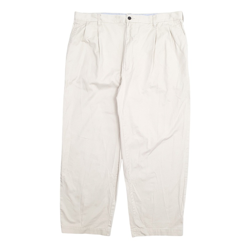 Mens Tommy Hilfiger Double Pleated Cream Chino Cotton  Trousers Mens W40 L30