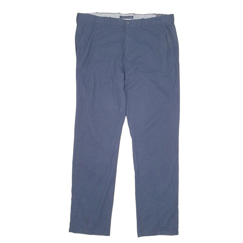 Mens Tommy Hilfiger Pin Stripe Straight Navy Chino Cotton  Trousers Mens W38 L34