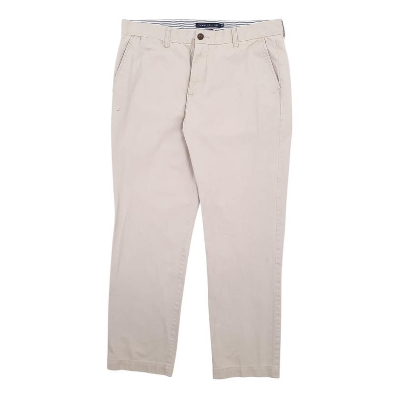 Mens Tommy Hilfiger Tailored Fit Beige Chino Cotton  Trousers Mens W36 L32