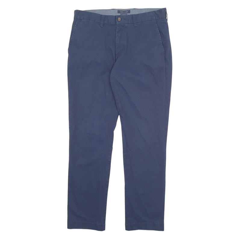 Mens Tommy Hilfiger Tailored Fit Navy Chino Cotton  Trousers Mens W34 L32