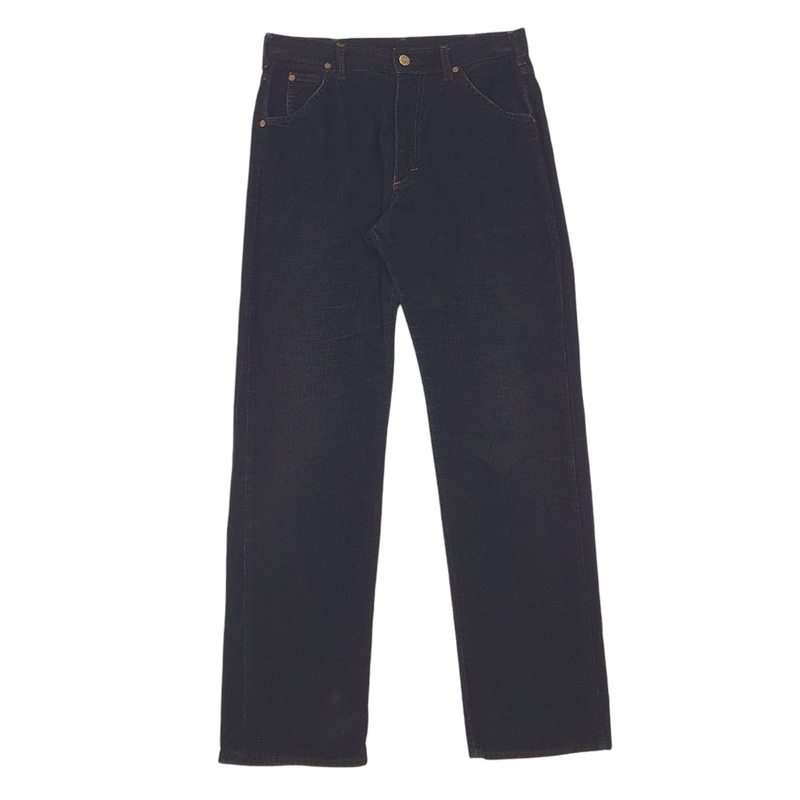 Mens Lee Black Corduroy Cotton Blend  Trousers Mens W30 L31
