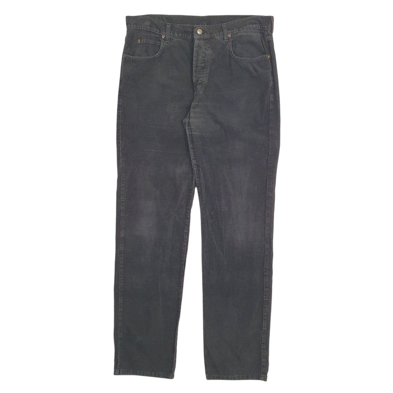 Mens Lee Black Corduroy Cotton  Trousers Mens W36 L34
