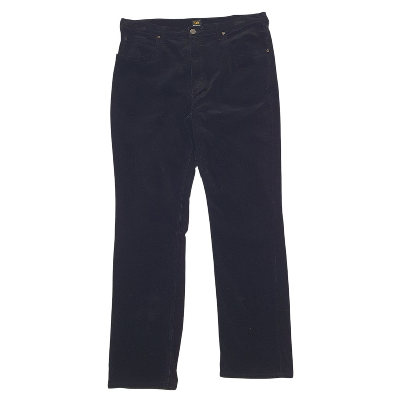 Mens Lee Black Corduroy Cotton  Trousers Mens W38 L34