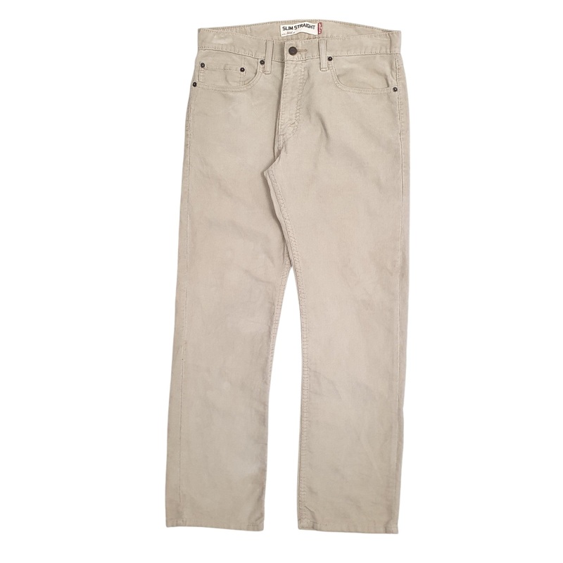 Mens Levis Beige Corduroy Cotton  Trousers Mens W33 L30