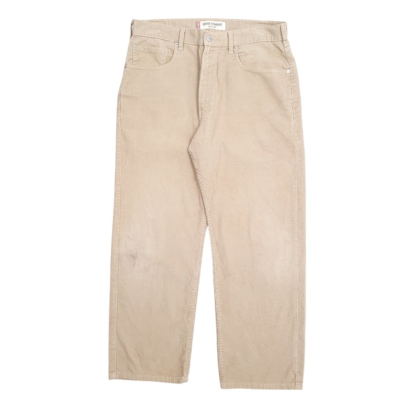 Mens Levis Beige Corduroy Cotton  Trousers Mens W34 L30