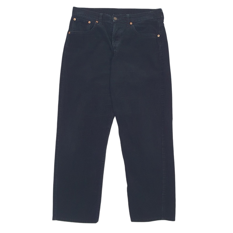 Mens Levis Black Corduroy Cotton Blend  Trousers Mens W32 L30