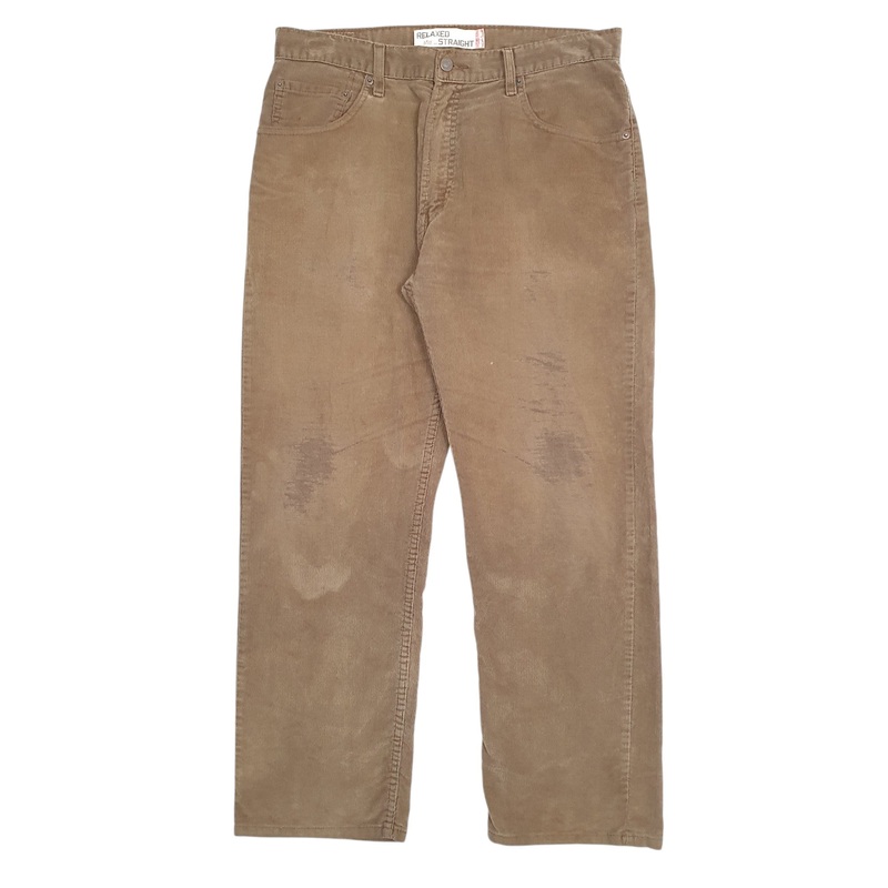 Mens Levis Brown Corduroy Cotton  Trousers Mens W34 L30