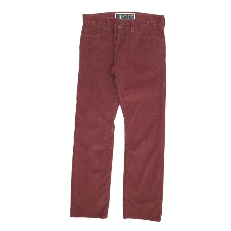 Mens Levis Burgundy Corduroy Cotton  Trousers Mens W32 L32