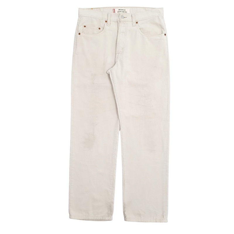 Mens Levis Cream Corduroy Cotton  Trousers Mens W32 L32
