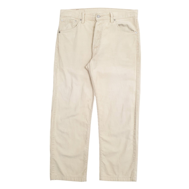 Mens Levis Cream Corduroy Cotton  Trousers Mens W33 L26