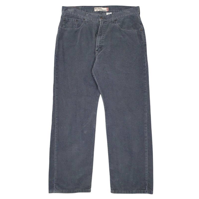 Mens Levis Grey Corduroy Cotton Blend  Trousers Mens W38 L30