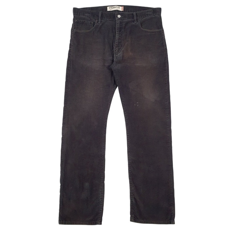 Mens Levis Grey Corduroy Cotton  Trousers Mens W36 L32