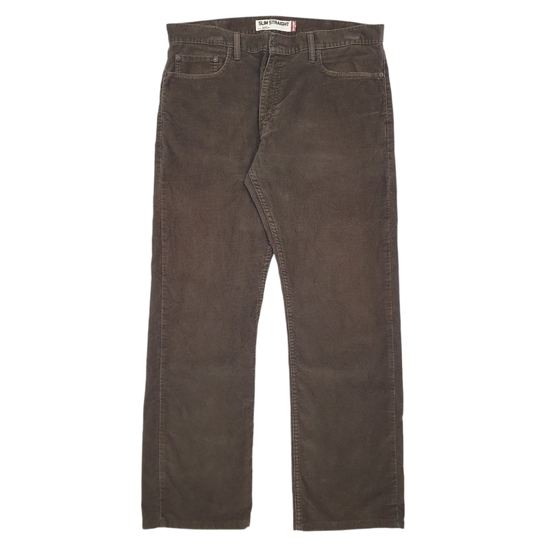 Mens Levis Slim Brown Corduroy Cotton Blend  Trousers Mens W38 L32