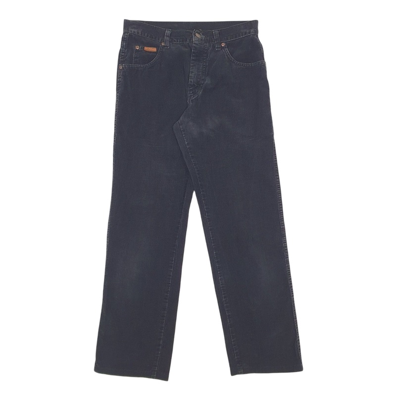Mens Wrangler Black Corduroy Cotton Blend  Trousers Mens W30 L30