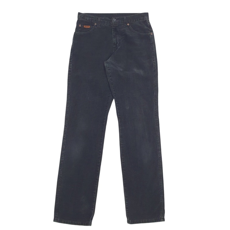 Mens Wrangler Black Corduroy Cotton Blend  Trousers Mens W30 L34