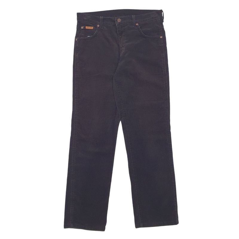 Mens Wrangler Black Corduroy Cotton Blend  Trousers Mens W31 L34