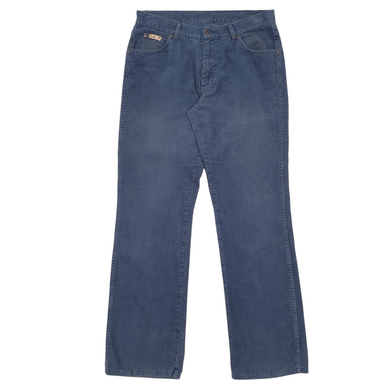 Mens Wrangler Blue Corduroy Cotton  Trousers Mens W33 L34