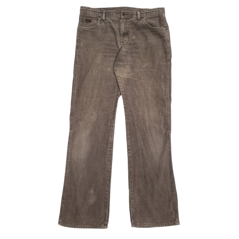 Mens Wrangler Brown Corduroy Cotton Blend  Trousers Mens W32 L34