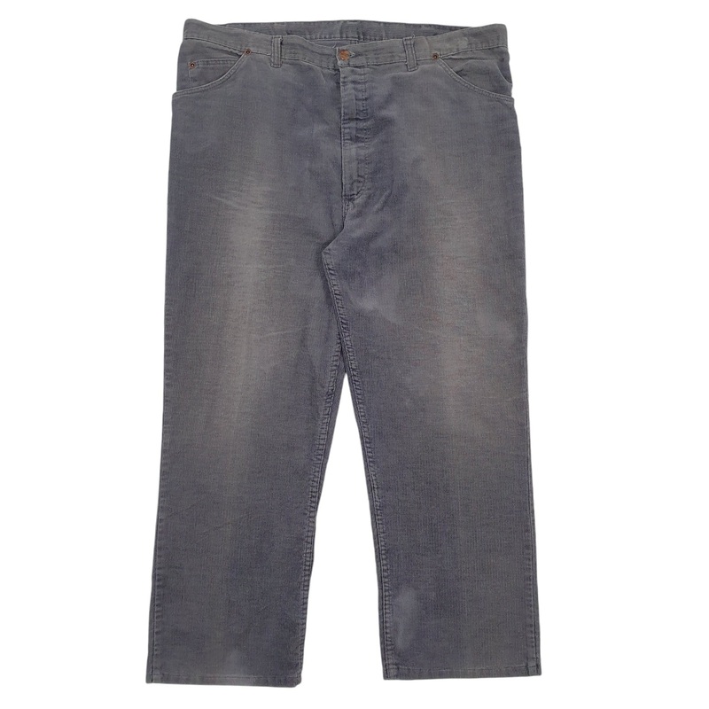 Mens Wrangler Grey Corduroy Cotton Blend  Trousers Mens W40 L26