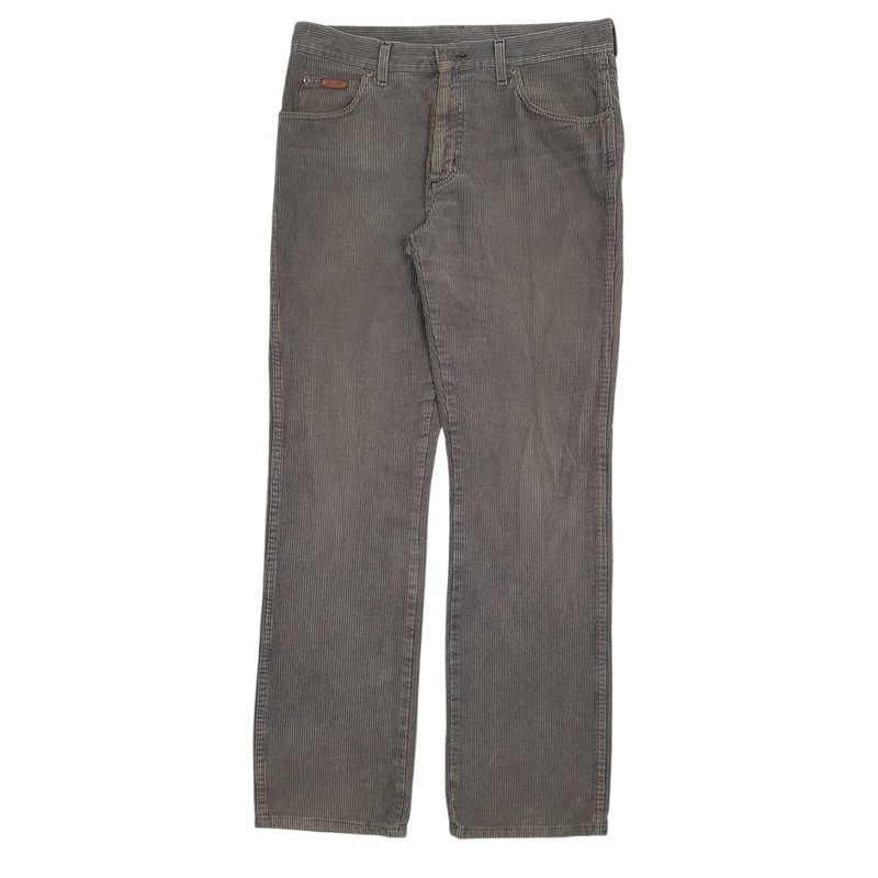 Mens Wrangler Grey Corduroy Cotton  Trousers Mens W32 L34