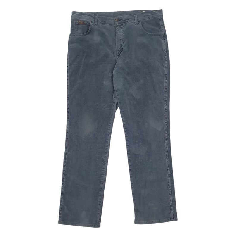 Mens Wrangler Grey Corduroy Cotton  Trousers Mens W38 L32
