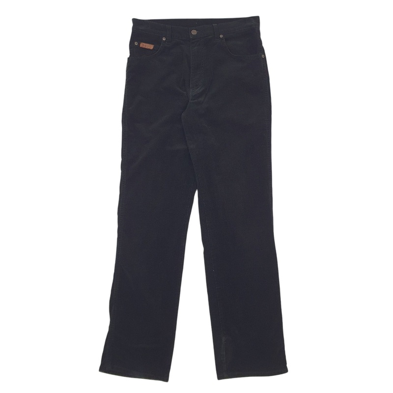 Mens Wrangler Texas Stretch Black Corduroy Cotton Blend  Trousers Mens W30 L32