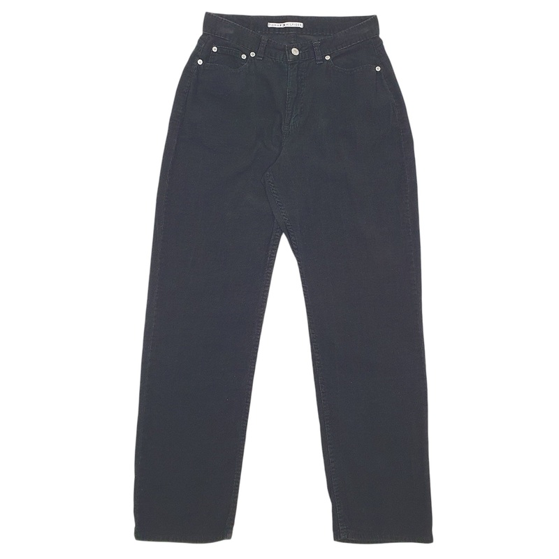 Womens Tommy Hilfiger Black Corduroy Cotton Blend  Trousers Womens UK10
