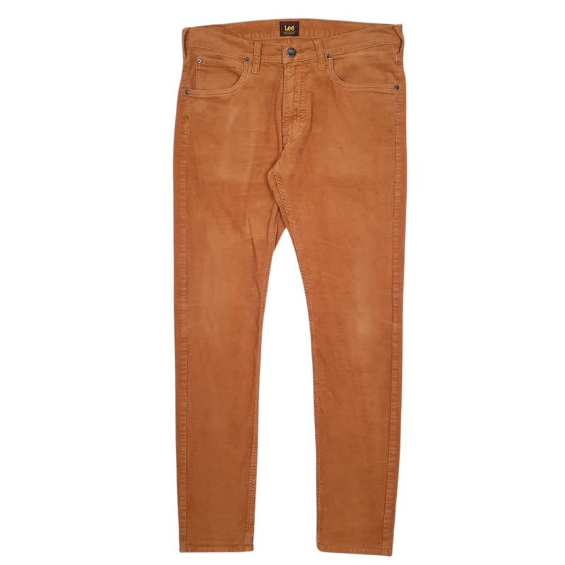 Mens Lee Luke Slim Tan Corduroy Cotton Blend  Trousers Mens W31 L32