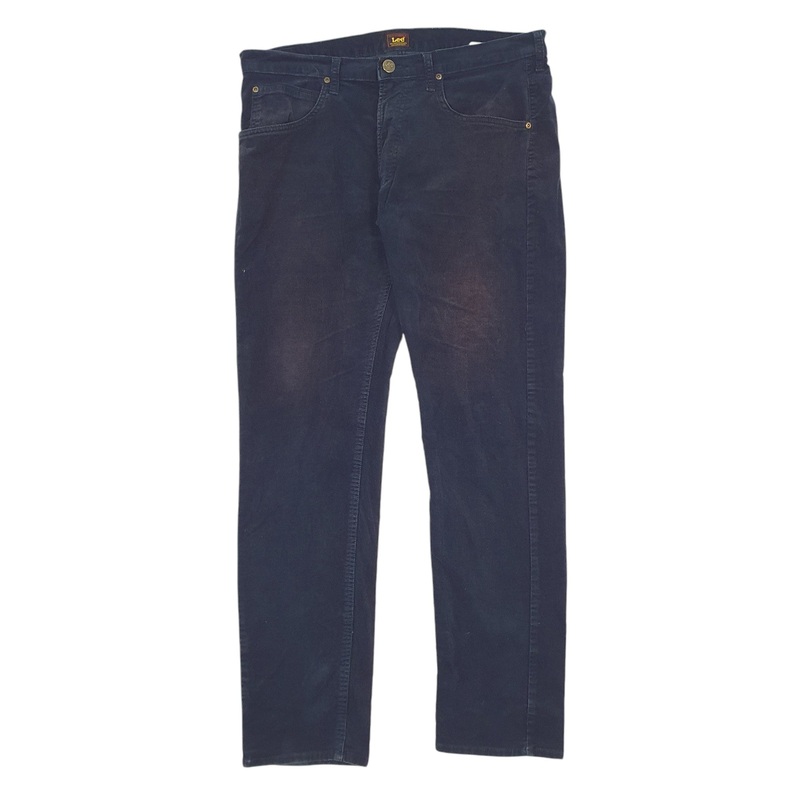 Mens Lee Navy Corduroy Cotton Blend  Trousers Mens W36 L32